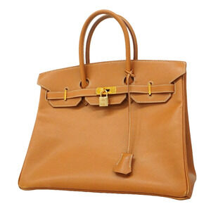 Hermes Birkin 35 handbag, Courchevel leather, gold, ○Z stamp, ladies'.